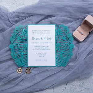 beach laser cut wedding invitation