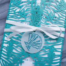 beach laser cut wedding invitation