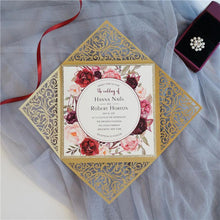 swirl laser cut wedding invitation