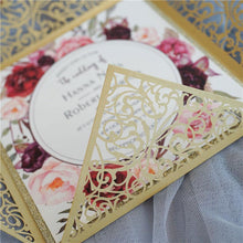 swirl laser cut wedding invitation