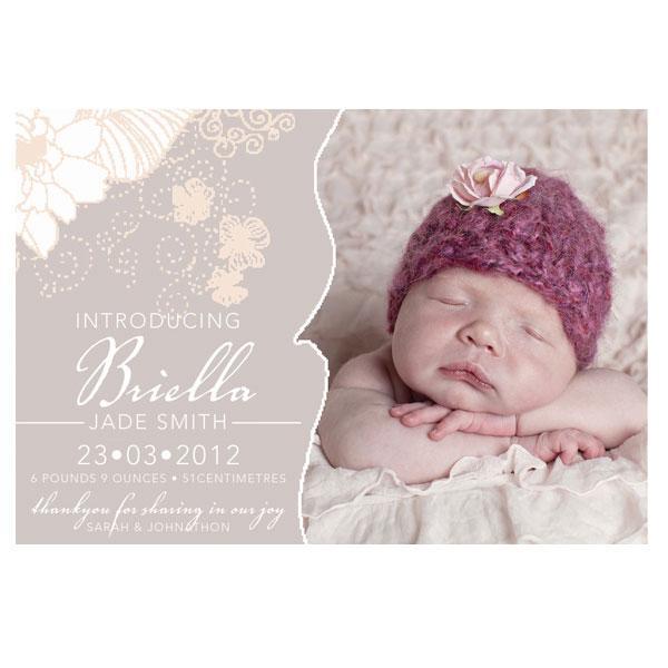 baby girl announcement card