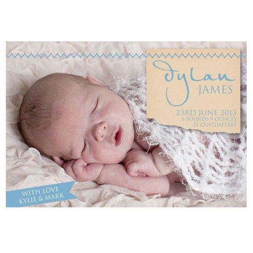 baby boy announcement card