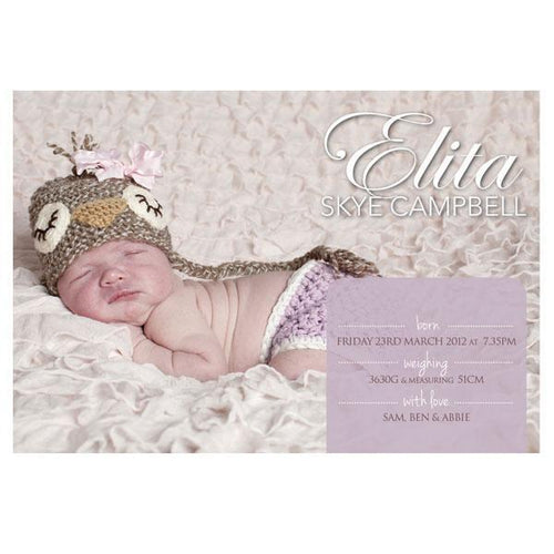 baby girl announcement card