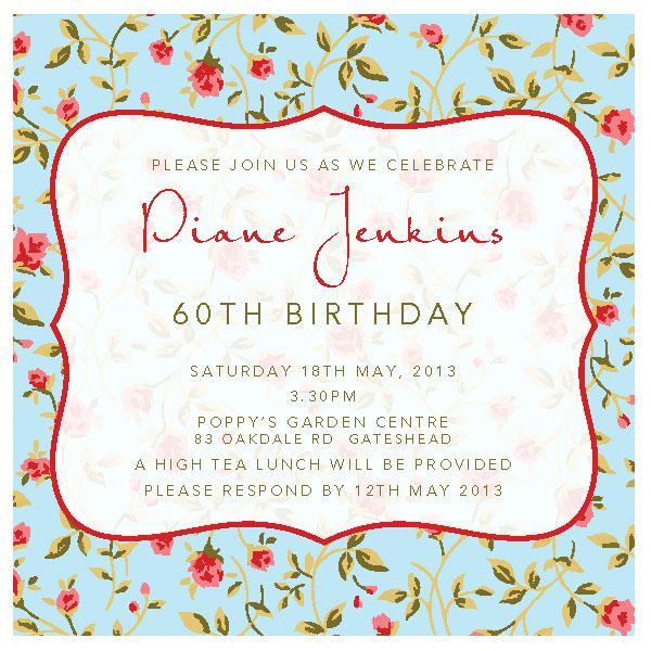 60th birthday invitation