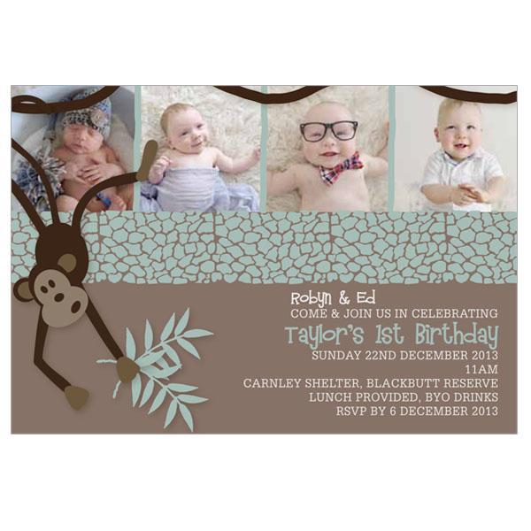 Jungle themed birthday invitation.