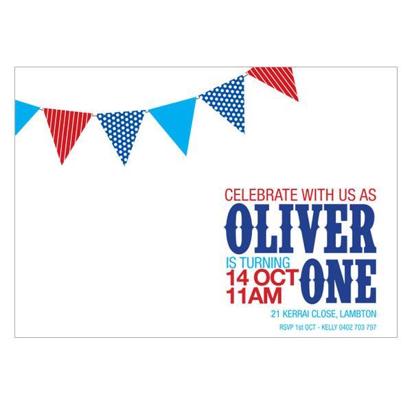 Bunting flag birthday invitation.