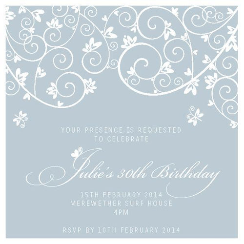 50th Birthday invitation with pattern