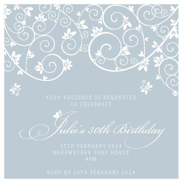 50th Birthday invitation with pattern