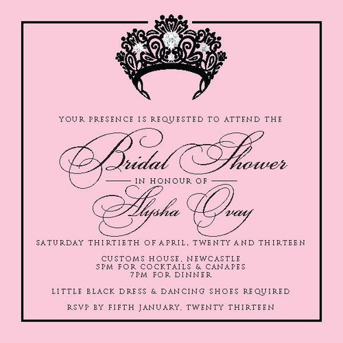 crown bridal shower invitation