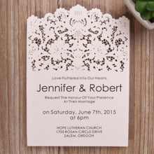 flat laser cut invitation with bohemian floral design