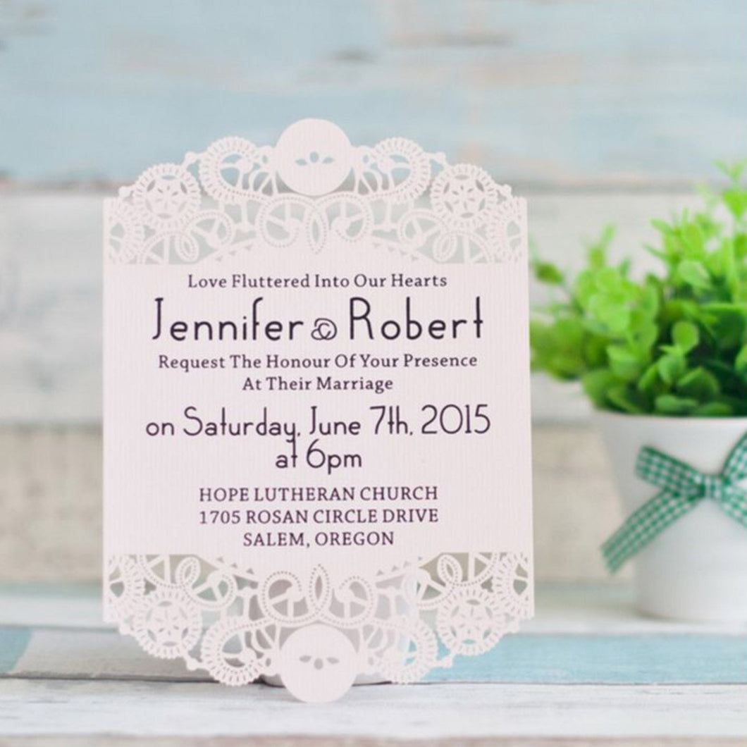 flat laser cut invitation