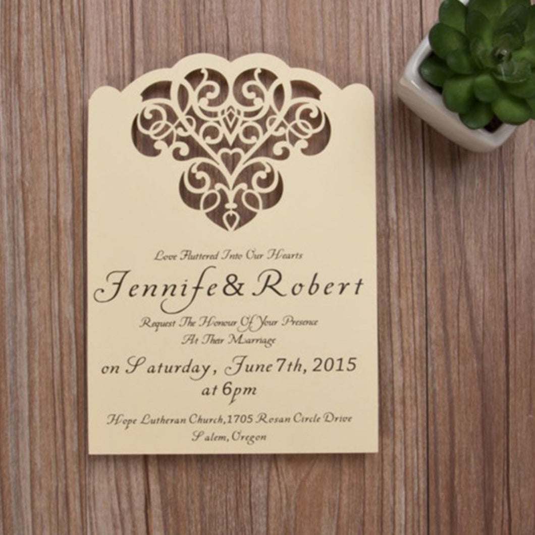 flat laser cut invitation