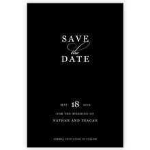 classic black and white save the date card