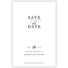 classic black and white save the date card