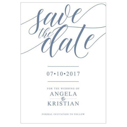 Classic blue  save the date card design