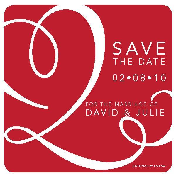 love heart save the date card design 