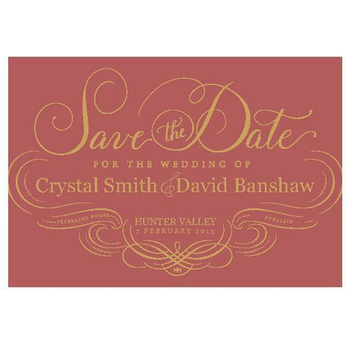swirl save the date card design 