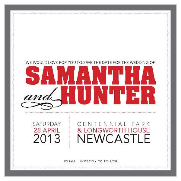Simple classic save the date card design with bold font