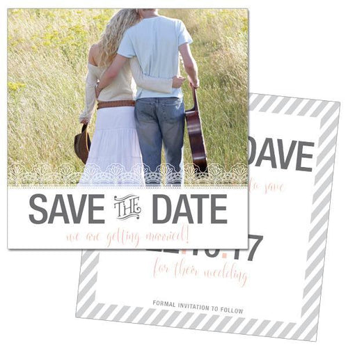 save the date card design for the couple