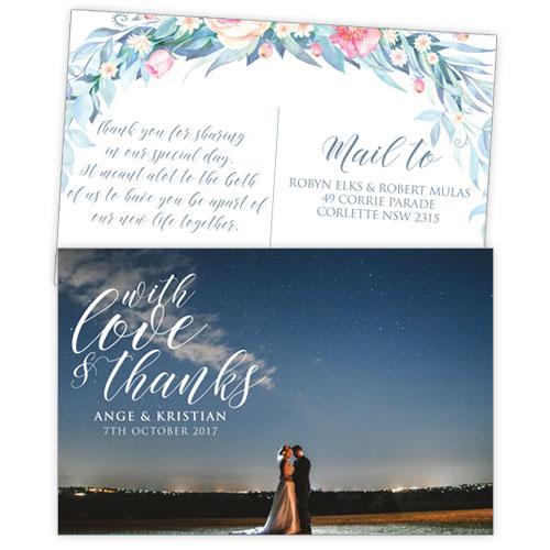 wedding thank you postcard