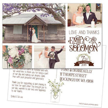 wedding thank you postcard