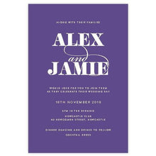Classic purple Wedding invitation