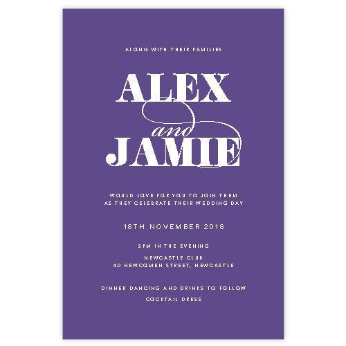 Classic purple Wedding invitation