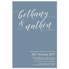 Simple yet elegant wedding invitation in white ink