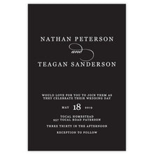 Simple and classic black and white wedding invitation white ink printing