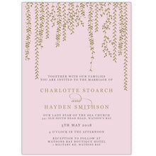 pink & gold vine wedding invitation
