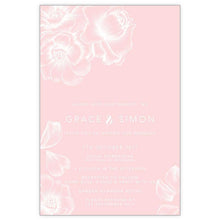 Elegant floral blush pink and white wedding invitation
