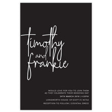 modern black and white wedding invitation white ink printing