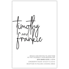 Classic black and white wedding invitation design