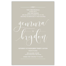 Classic wedding invitation with  white ink printing