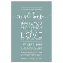 Classic love wedding invitation with white ink printing