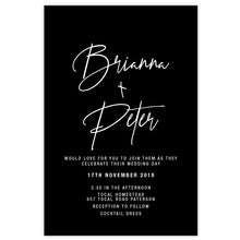 classic black and white wedding invitation