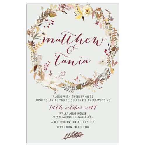 Whimsical watercolour Wedding invitation