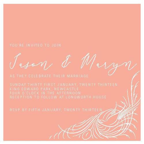 Wedding invitation design featuring birds