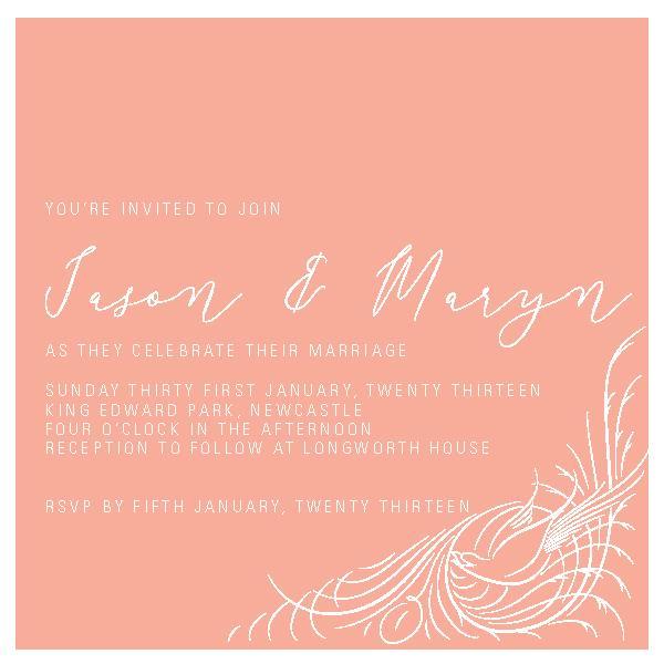 Wedding invitation design featuring birds