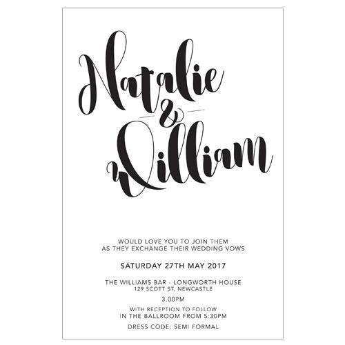 Black and white Wedding invitation design