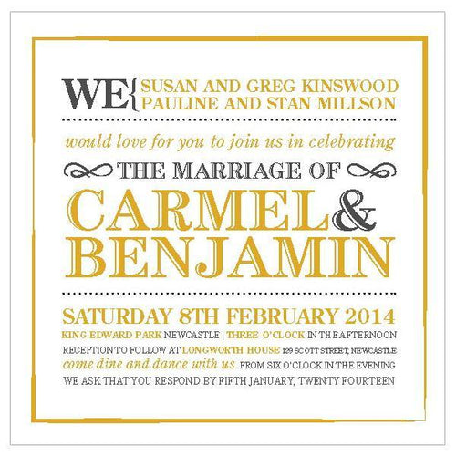 Classic wedding invitation