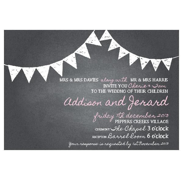 Chalkboard wedding invitation design