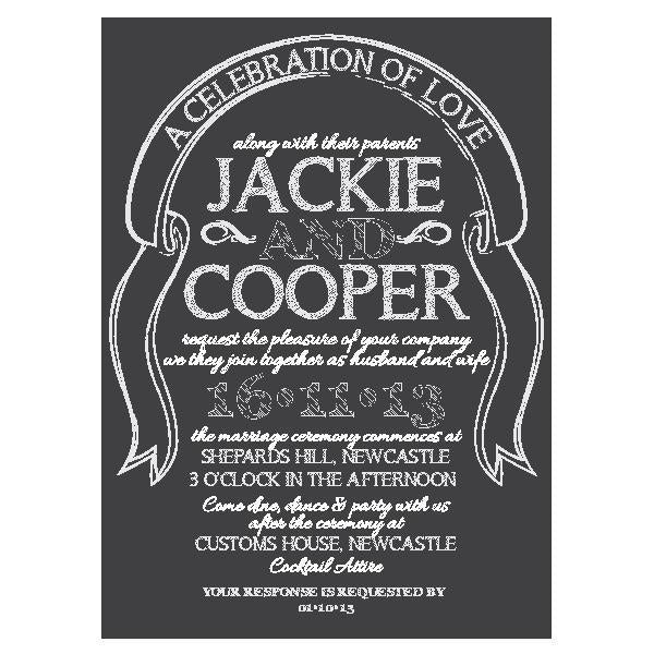 chalkboard motorbike birthday invitation