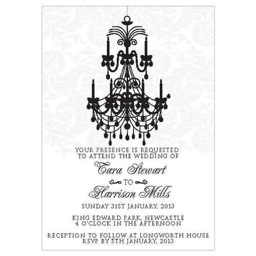 Classic chandelier wedding invitation design