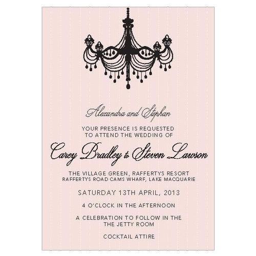 Classic chandelier wedding invitation design