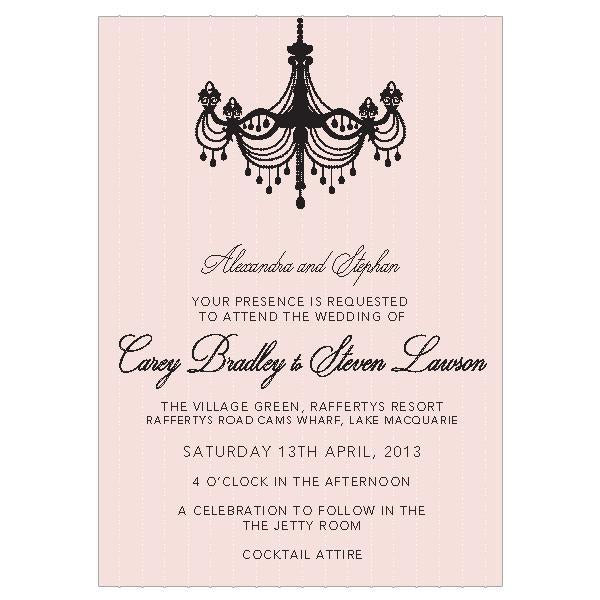 Classic chandelier wedding invitation design