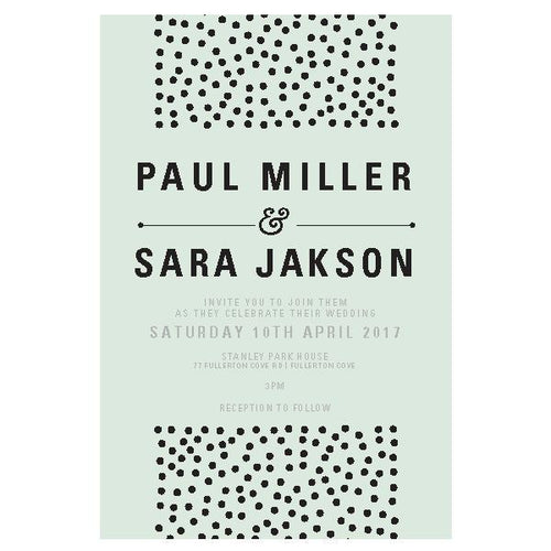 Classic and simple confetti wedding invitation design