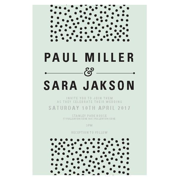 Classic and simple confetti wedding invitation design