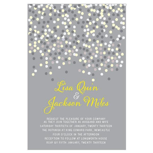 Classic and simple confetti wedding invitation design