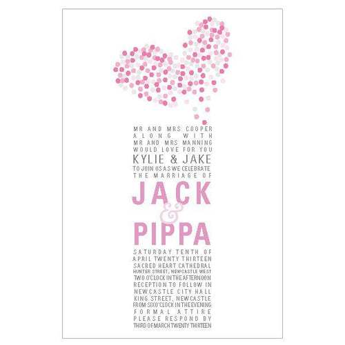 Classic and simple confetti wedding invitation design